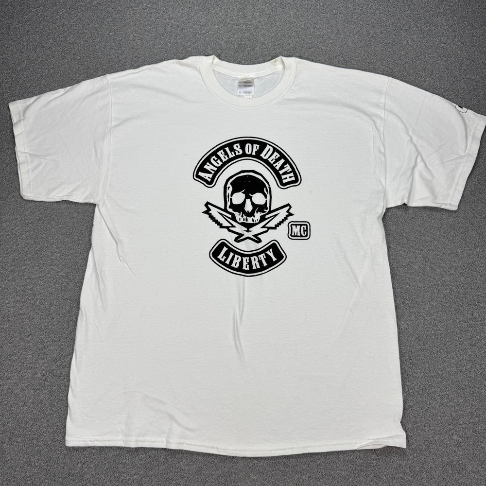 Grand Theft Auto T-Shirt Men's XL White Short Sleeve Angels of Death Graphic